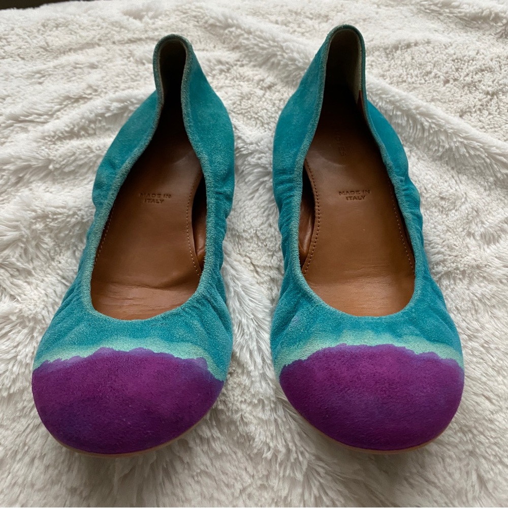 Purple & Turquoise Leifnotes Ballet Flats